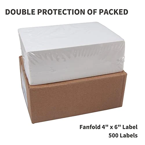 L LIKED Fanfold 4" x 6" Direct Thermal Labels, with Perforated line for Thermal Printers - Compatible Zebra & Rollo Printer (4" x 6" ) - Image 3