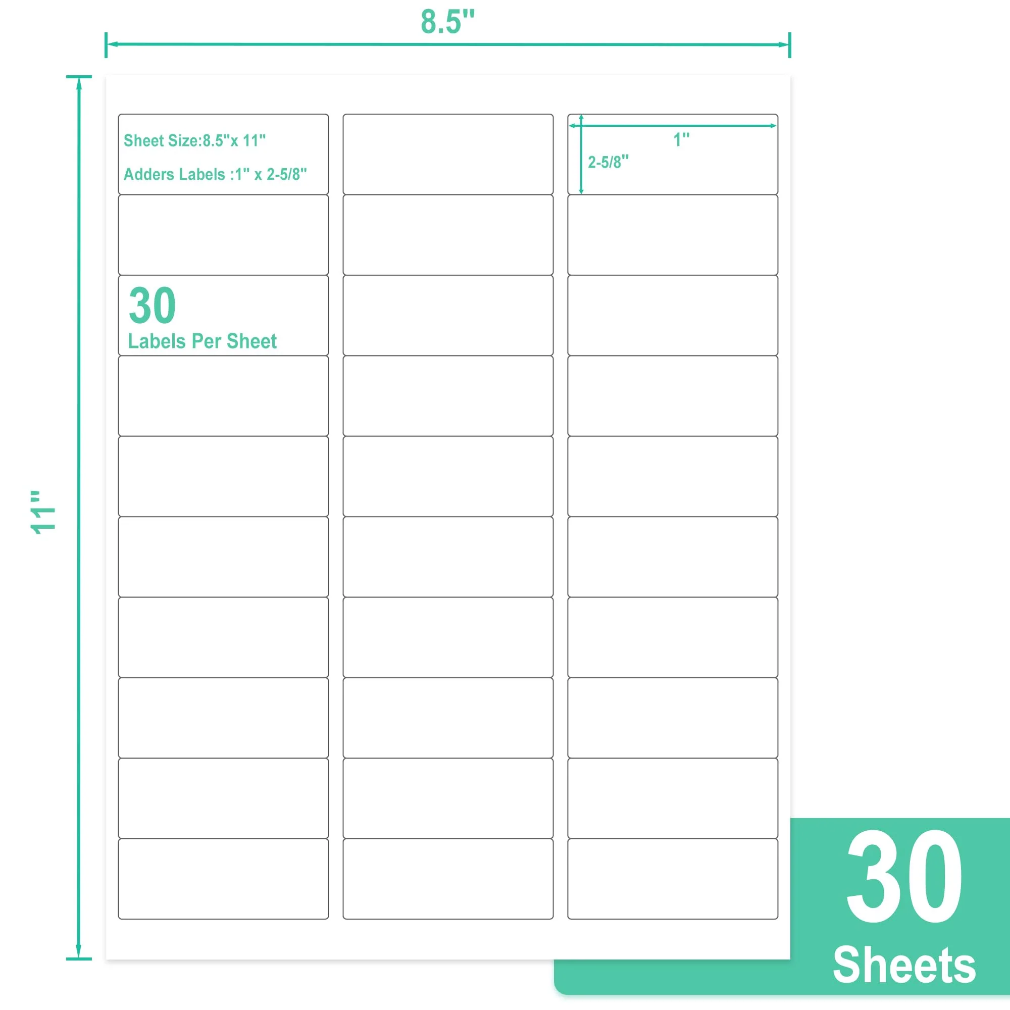 L LIKED Address Labels Sticker 1 x 2-5/8 Inches Shipping Labels, Self-Adhesive Barcode FNSKU Stickers for Inkjet and Laser Printer (30/Sheets) - Image 7