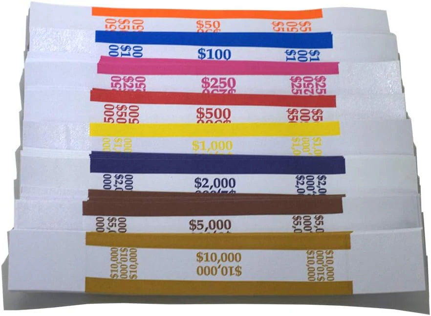 L LIKED Pack of 400 Money Band Bundles Self Sealing Currency Straps for Bill Wrappers (50 of Each - 400 Assorted) - Image 4